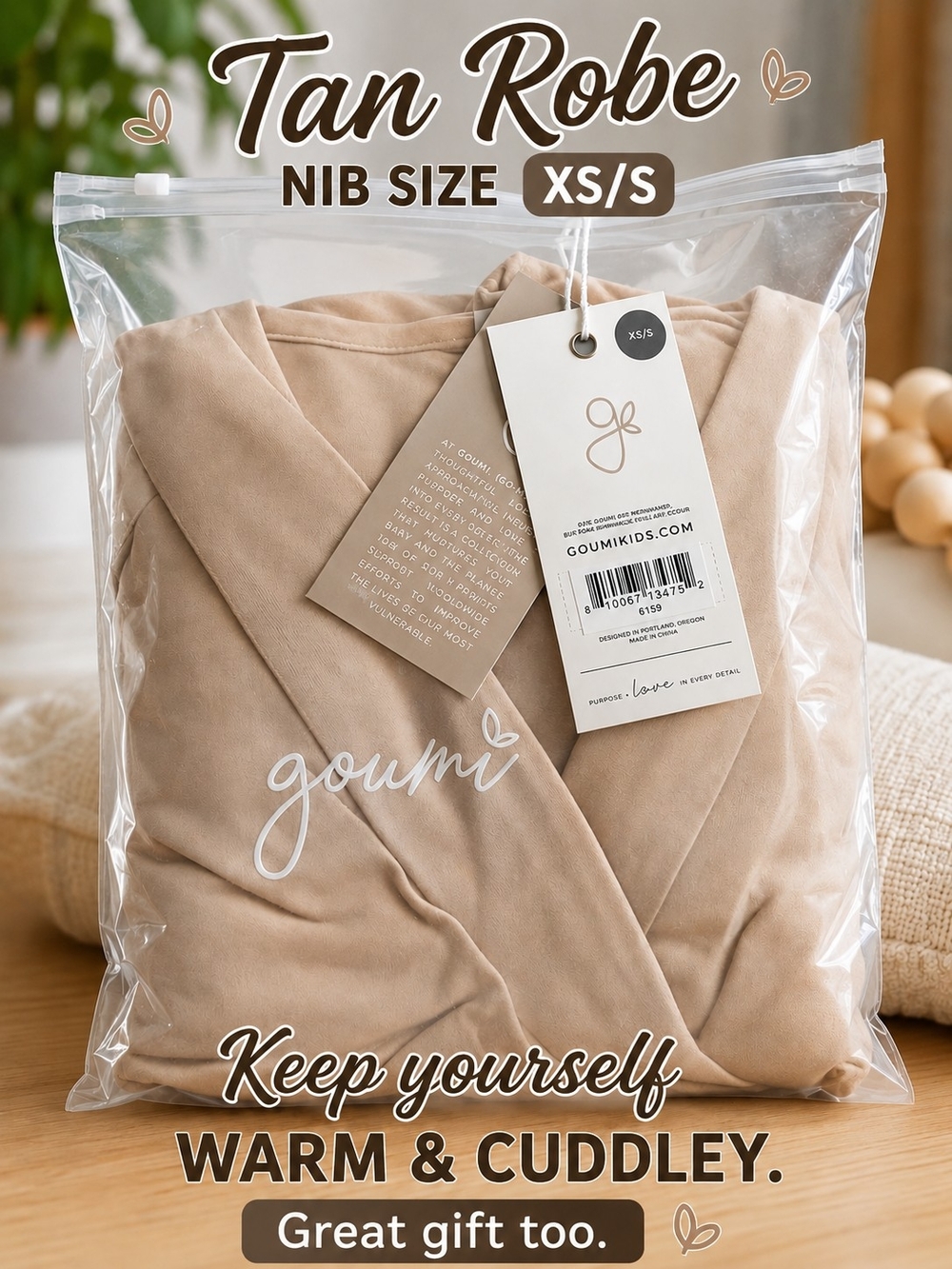 Goumi Tan Robe XS/S - Soft Wrap Style